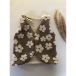 Gilet teddy taupe bloem